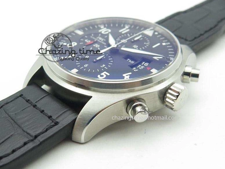 MIROTIME 0215 Soft Pilot Chrono 3777 43mm ZF 1:1 Best Edition Black Dial On Black Leather Strap A 7360